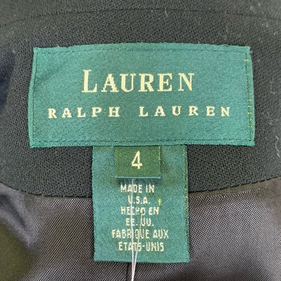 Lauren Ralph Lauren size 4 black wool vintage double breasted embroidered blazer - Picture 13 of 16